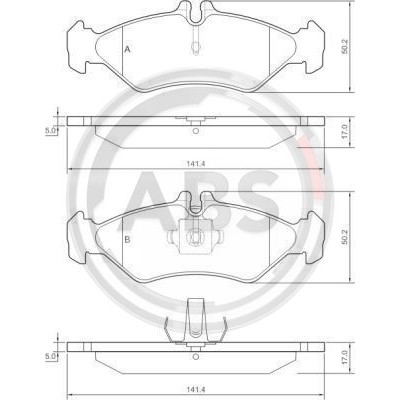 Слика на плочки A.B.S. 36902 за Mercedes Sprinter 2-t Box (901,902) 214 - 143 коњи бензин