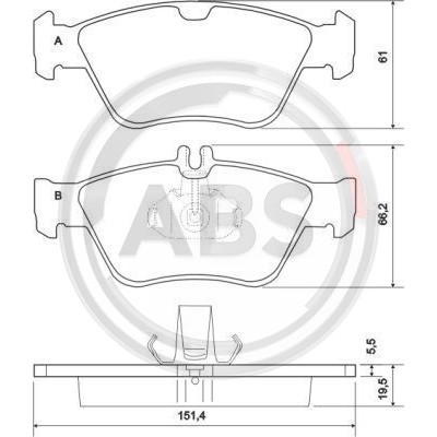 Слика на плочки A.B.S. 36903 за Mercedes CLK (c208) 200 Kompressor (208.344) - 163 коњи бензин