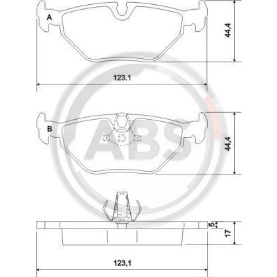 Слика на плочки A.B.S. 36908 за BMW 3 Compact E46 316 ti - 115 коњи бензин