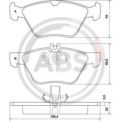 Слика на плочки A.B.S. 36943 за Mercedes E-class Estate (s210) E 320 T (210.265) - 224 коњи бензин