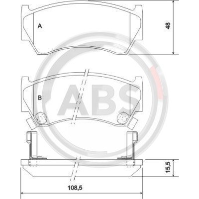 Слика на плочки A.B.S. 36955 за Nissan Pulsar Hatchback (N15) 1.6 SR,SLX - 90 коњи бензин