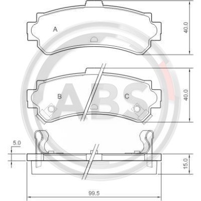 Слика на плочки A.B.S. 36956 за Nissan Almera Hatchback (N15) 2.0 D - 75 коњи дизел