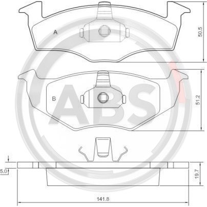 Слика на плочки A.B.S. 36970 за VW Golf 3 (1H1) 1.9 D - 64 коњи дизел