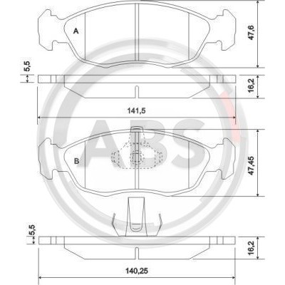 Слика на плочки A.B.S. 36978 за Citroen Saxo S0,S1 1.1 X,SX - 60 коњи бензин