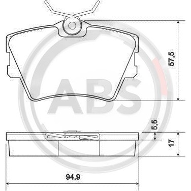 Слика на плочки A.B.S. 36983 за Renault Trafic Box (FL) 1.9 dCi 80 (FL0B) - 82 коњи дизел