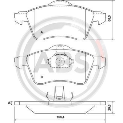 Слика на плочки A.B.S. 36986 за VW Transporter T4 Box 2.4 D - 78 коњи дизел