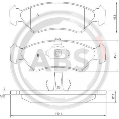 Слика на плочки A.B.S. 36996 за Ford Fiesta 3 (gfj) 1.4 - 71 коњи бензин