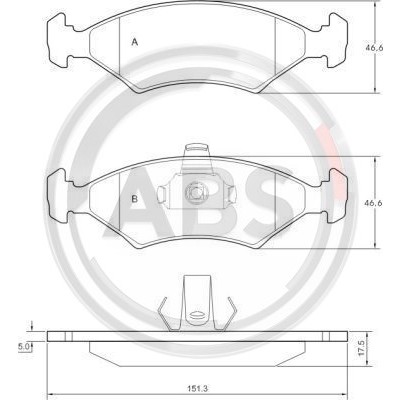 Слика на плочки A.B.S. 36997 за Ford Fiesta MK 3 (gfj) 1.8 XR2i 16V - 130 коњи бензин