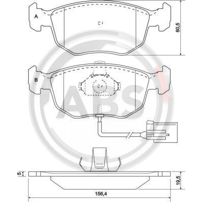 Слика на плочки A.B.S. 37004 за Ford Mondeo 1 Estate (BNP) 2.0 i 16V 4x4 - 136 коњи бензин