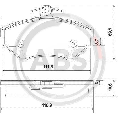 Слика на плочки A.B.S. 37010 за Audi A4 Sedan (8D2, B5) 2.5 TDI - 150 коњи дизел