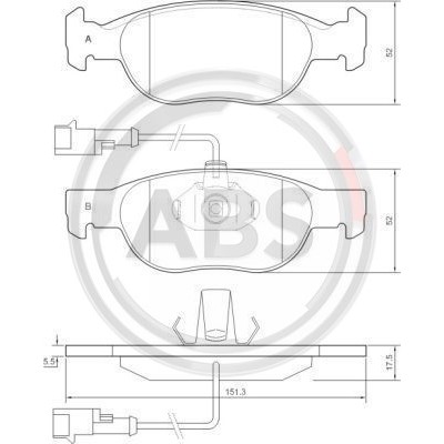 Слика на плочки A.B.S. 37012 за Alfa Romeo 145 (930) Hatchback 1.7 i.e. 16V - 129 коњи бензин