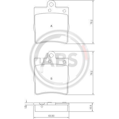 Слика на плочки A.B.S. 37022 за Mercedes CLK Convertible (a209) CLK 280 (209.454) - 231 коњи бензин