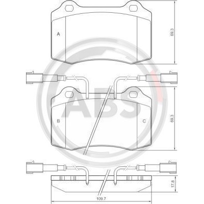 Слика на плочки A.B.S. 37041 за Alfa Romeo 147 (937) Hatchback 3.2 GTA - 250 коњи бензин