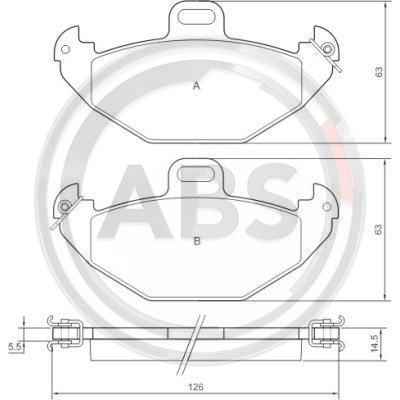 Слика на плочки A.B.S. 37051 за Renault Laguna (B56,556) 2.0 16V (556A/B) - 140 коњи бензин