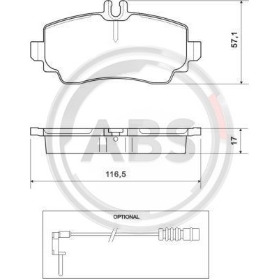 Слика на плочки A.B.S. 37078 за Mercedes A-Class (w168) A 170 CDI (168.009, 168.109) - 95 коњи дизел