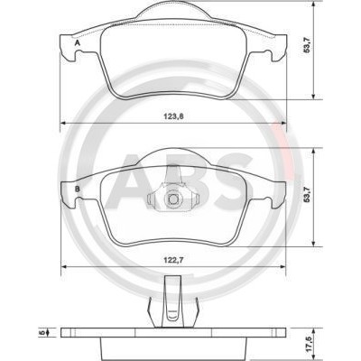 Слика на плочки A.B.S. 37098 за Volvo V70 Estate 2 (P80) 2.4 Bifuel (CNG) - 140 коњи Бензин/Метан (CNG)