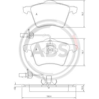 Слика на плочки A.B.S. 37141 за Seat Alhambra (7V8,7V9) 1.9 TDI - 131 коњи дизел