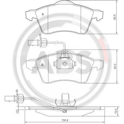 Слика на плочки A.B.S. 37143 за VW Transporter T4 Platform 2.5 TDI Syncro - 102 коњи дизел