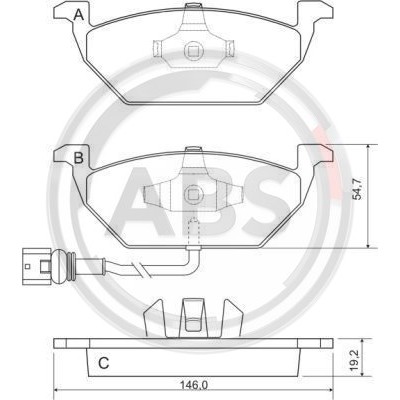 Слика на плочки A.B.S. 37155 за Audi A3 (8P1) 1.8 TFSI quattro - 160 коњи бензин