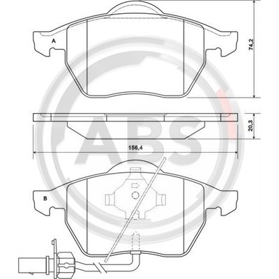 Слика на плочки A.B.S. 37156 за Audi A4 Avant (8D5, B5) 1.9 TDI quattro - 110 коњи дизел