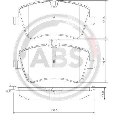 Слика на плочки A.B.S. 37165 за Mercedes C-class Estate (s203) C 280 4-matic (203.292) - 231 коњи бензин