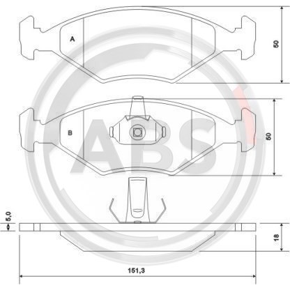 Слика на плочки A.B.S. 37170 за Fiat Palio 178bx 1.8 - 103 коњи бензин