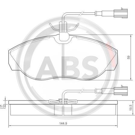 Слика на плочки A.B.S. 37172 за Citroen Relay BOX 2301 2.5 TDi - 107 коњи дизел