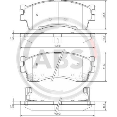 Слика на плочки A.B.S. 37180 за Kia Mentor Hatchback (FB) 1.6 - 101 коњи бензин