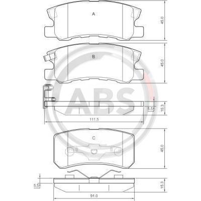 Слика на плочки A.B.S. 37199 за CHRYSLER CIRRUS 3.5 - 238 коњи бензин