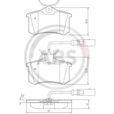 Слика на плочки A.B.S. 37214 за VW Sharan (7m) 2.0 - 115 коњи бензин