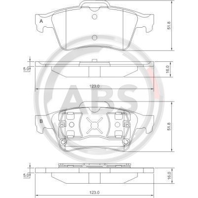 Слика на плочки A.B.S. 37216 за Renault Laguna 2 Grandtour (KG0-1) 1.9 dCi (KG1A, KG1W) - 110 коњи дизел