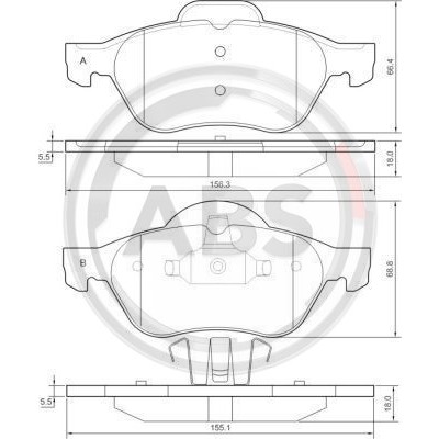 Слика на плочки A.B.S. 37217 за Renault Laguna 2 (BG0-1) 1.8 16V (BG0B, BG0M) - 120 коњи бензин