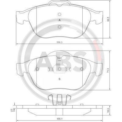 Слика на плочки A.B.S. 37218 за Renault Laguna 2 Grandtour (KG0-1) 2.0 16V - 133 коњи бензин