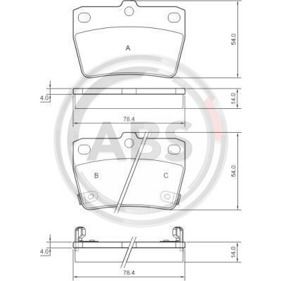 Слика на плочки A.B.S. 37227 за Toyota RAV4 (XA2) 1.8 VVTi - 125 коњи бензин