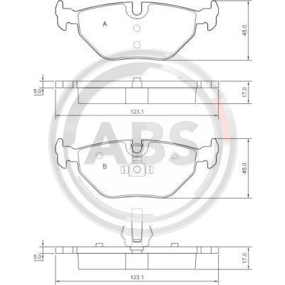 Слика на плочки A.B.S. 37267 за BMW 3 Touring E46 320 d - 136 коњи дизел