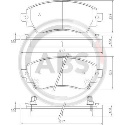 Слика на плочки A.B.S. 37269 за Toyota Corolla Liftback (E11) 1.6 (AE111_) - 110 коњи бензин