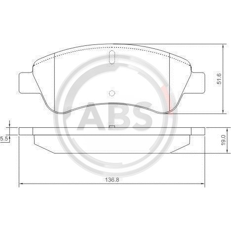 Слика на плочки A.B.S. 37272 за Citroen C3 II Hatchback 1.1 BiFuel - 60 коњи Бензин/Автогаз (LPG)