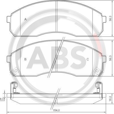 Слика на плочки A.B.S. 37275 за Kia Carnival 2 (GQ) 2.9 TD - 126 коњи дизел