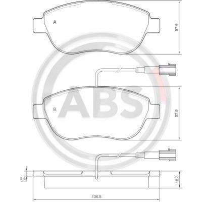 Слика на плочки A.B.S. 37282 за Fiat Doblo Cargo 223 1.4 - 77 коњи бензин