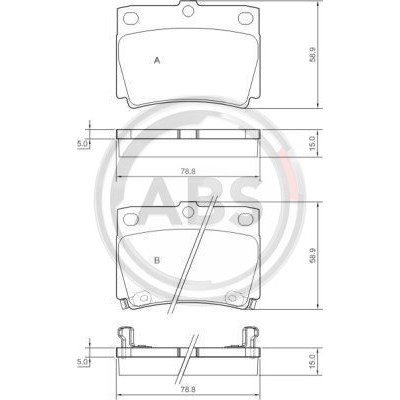 Слика на плочки A.B.S. 37284 за Mitsubishi Montero Sport (K90) V6 (K96W) - 177 коњи бензин