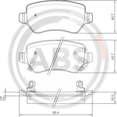 Слика на плочки A.B.S. 37296 за Kia Venga (YN) 1.6 CRDi 115 - 116 коњи дизел