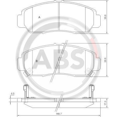 Слика на плочки A.B.S. 37312 за Honda Civic 8 Saloon (FD) 1.6 - 125 коњи бензин