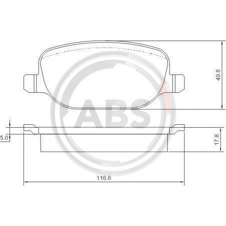 Слика на плочки A.B.S. 37317 за Lancia Thesis (841AX) 2.4 JTD - 163 коњи дизел