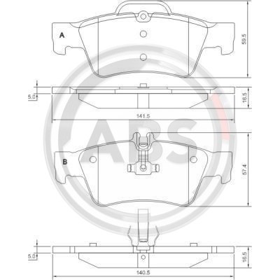 Слика на плочки A.B.S. 37319 за Mercedes E-class Saloon (w211) E 500 (211.072) - 388 коњи бензин