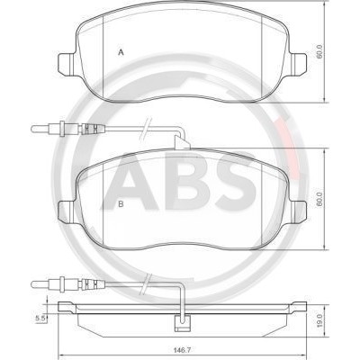 Слика на плочки A.B.S. 37329 за Citroen Jumpy BOX BS,BT,BY,BZ 2.0 HDi 95 - 94 коњи дизел