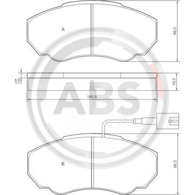 Слика на плочки A.B.S. 37331 за Citroen Jumper BUS 230P 2.0  4x4 - 109 коњи бензин