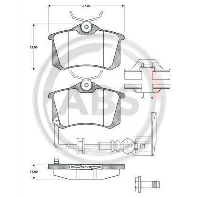 Слика на плочки A.B.S. 37334 за VW Polo 4 (9n) 1.4 TDI - 80 коњи дизел