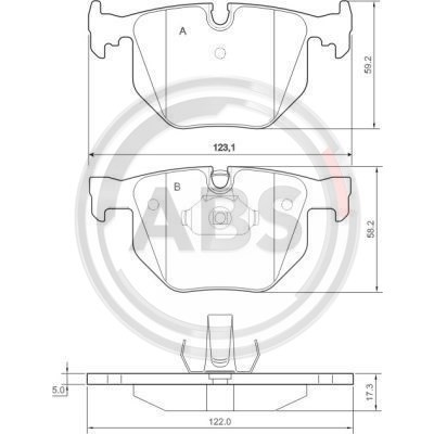 Слика на плочки A.B.S. 37348 за BMW 7 Limousine E65 730 i,Li - 231 коњи бензин