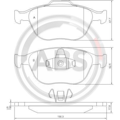 Слика на плочки A.B.S. 37349 за Ford Tourneo Connect 1.8 Di - 75 коњи дизел