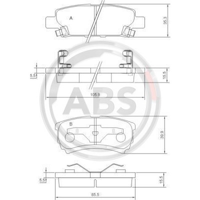 Слика на плочки A.B.S. 37384 за Mitsubishi Lancer Ex Saloon (CY-ZA) 1.5 - 109 коњи бензин